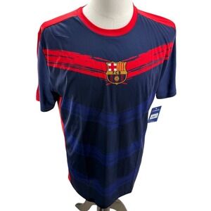 FC Barcelona Soccer Jersey Mens Navy Icon Sports Barca Training Shirt Large NEW